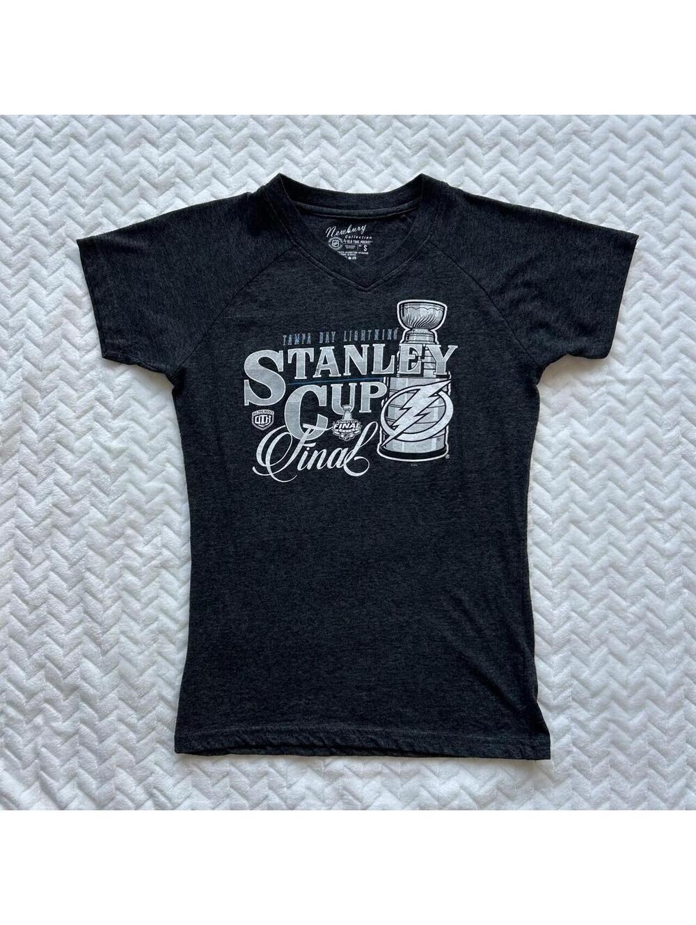 NHL Tampa Bay Lightning Stanley Cup Final cotton t-shirt with white graphic